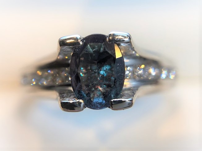 Pt900 アレキサンドライト 0.6ct ダイヤモンド 0.25ct リング