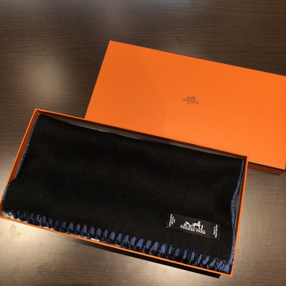エルメス カシミア フリンジストール