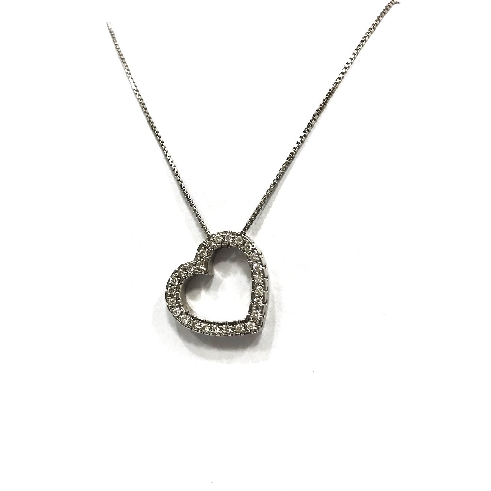 Pt850 メレダイヤモンド0.47ct付 ハートネックレス