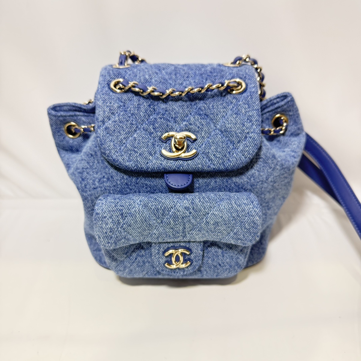 スモール バックパック ウォッシュド デニム ブルー シャネル バッグ 心斎橋店 買取
