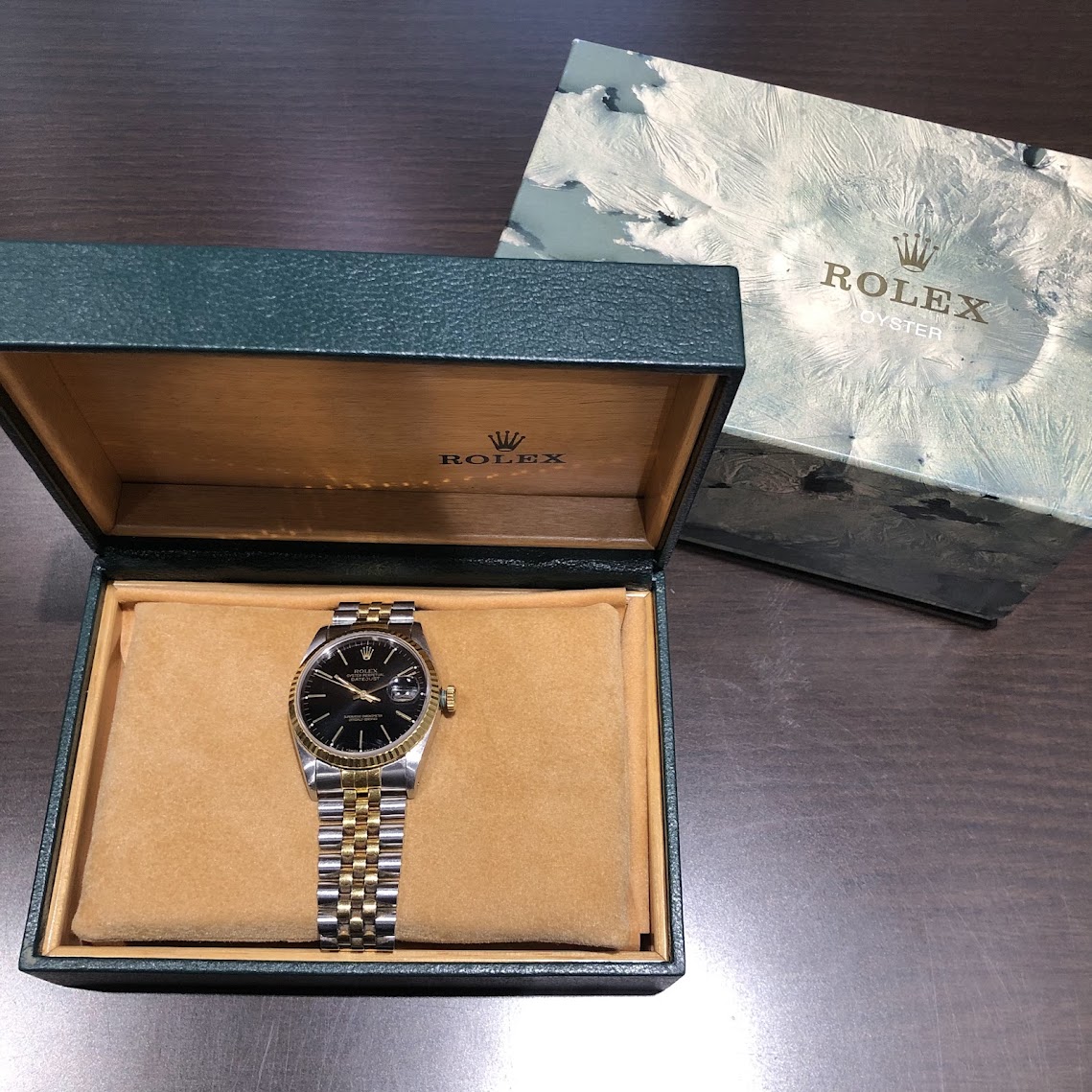 ロレックス デイトジャスト 黒文字盤 16233