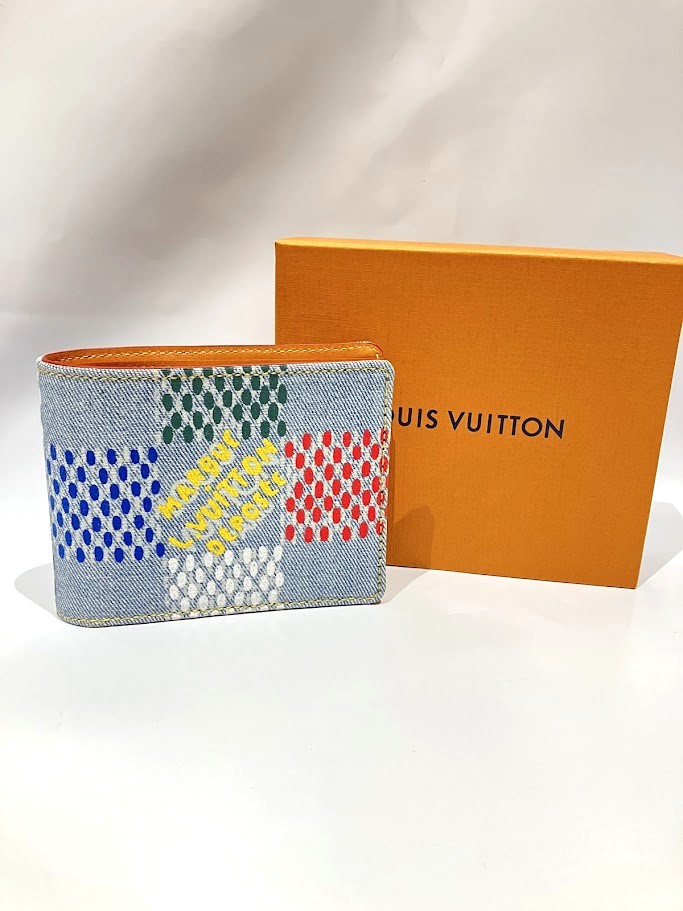LV バーズ ダミエ デニム ポルトフォイユ ミュルティプル マルチカラー N00186
